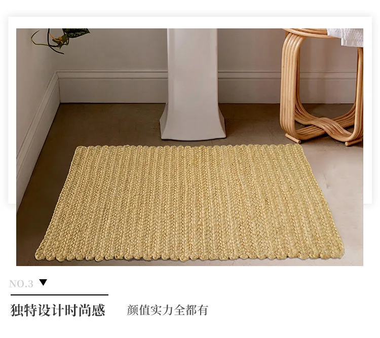 Coffee Table Carpet Hand Woven Square Floor Mat Nordic Modern And