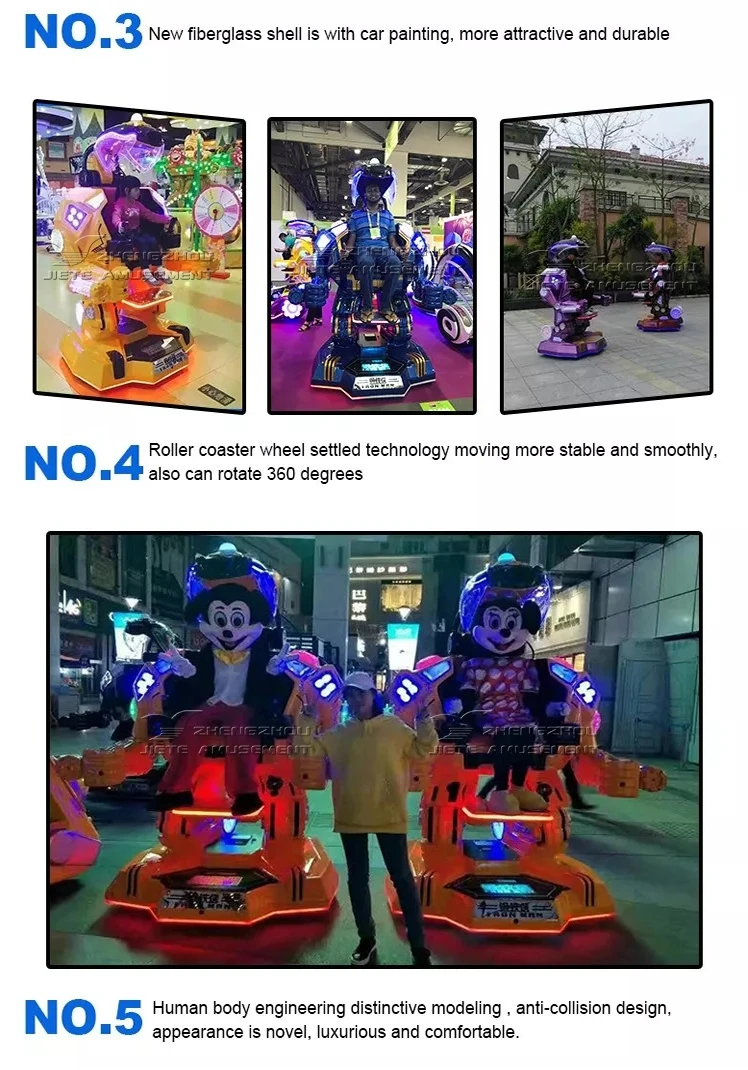 High quality theme park equipment electric walking robot amusement ride on robot for kids