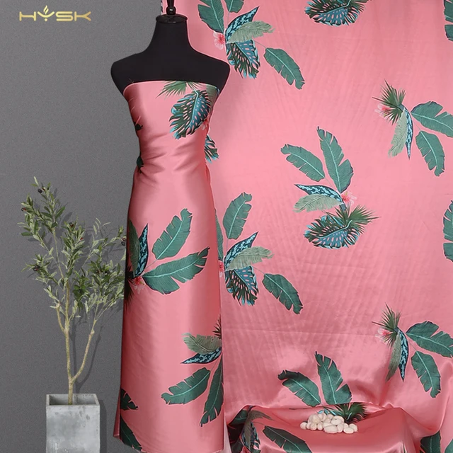 HYSK dubai 100% pure raw mulberry chinese silk custom multi color floral digital print printing silk satin fabrics for garment