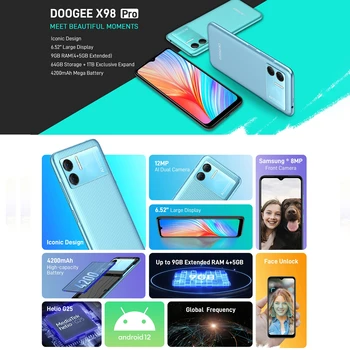 Wholesale DOOGEE X98 Pro 4GB+64GB Android 12 Mobile Phone - 6.52