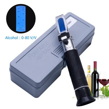 Alcohol Handheld Refractometer 0-80% Liquor Meter Measure Tool