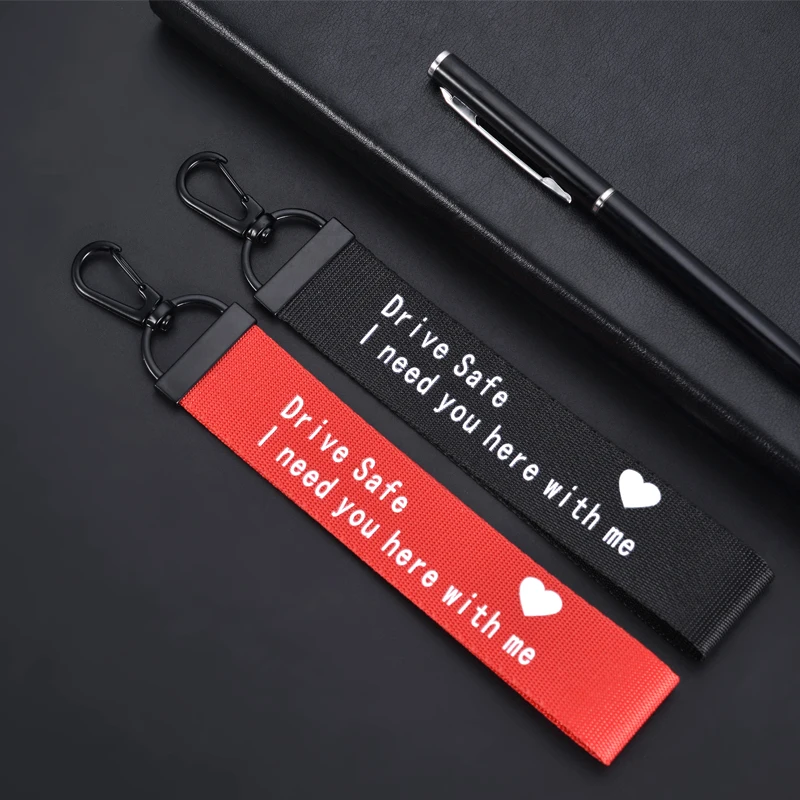 Xinxing Drive Safe Key Chain Ribbon Couples Breloczek Key Ring Boyfriend Gift Custom Keychain Father Key Chain Llavero De Regalo