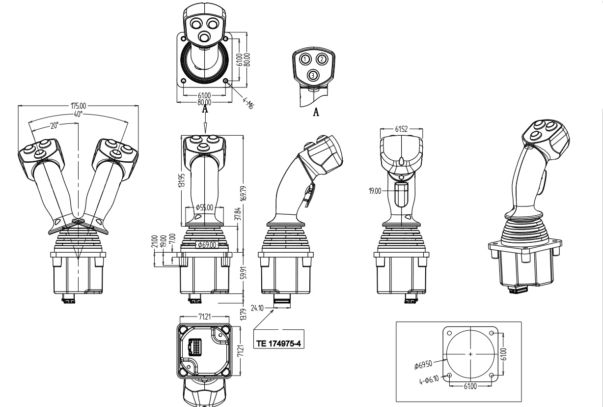 Industrial Joystick With Buttons Industrial Joystick Controller With Grip