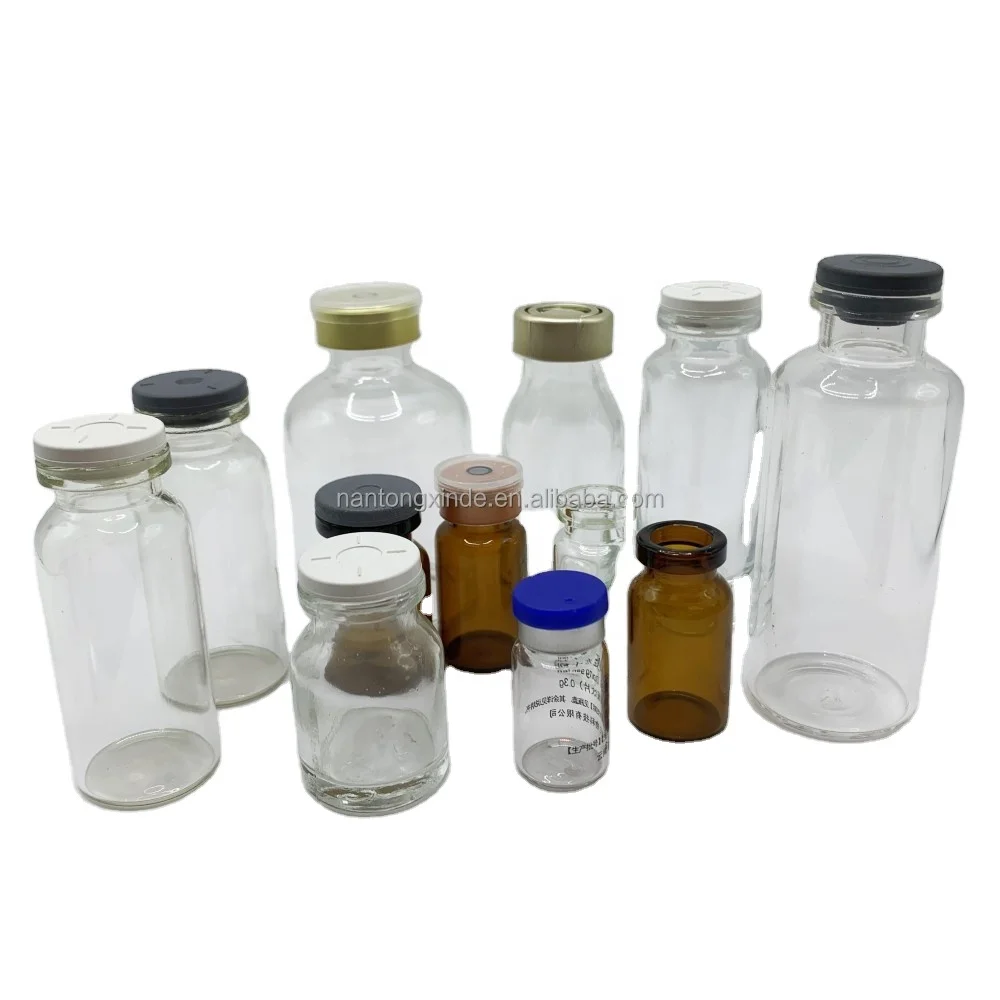 Hot Selling Amber Clear Empty Mini Injection Tubular Vial Medical Glass Bottles