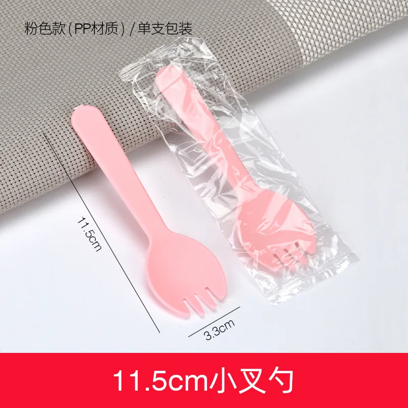 Disposable dessert ice cream ice cream fork spoon yogurt pudding spoons creative plastic spoon supplier