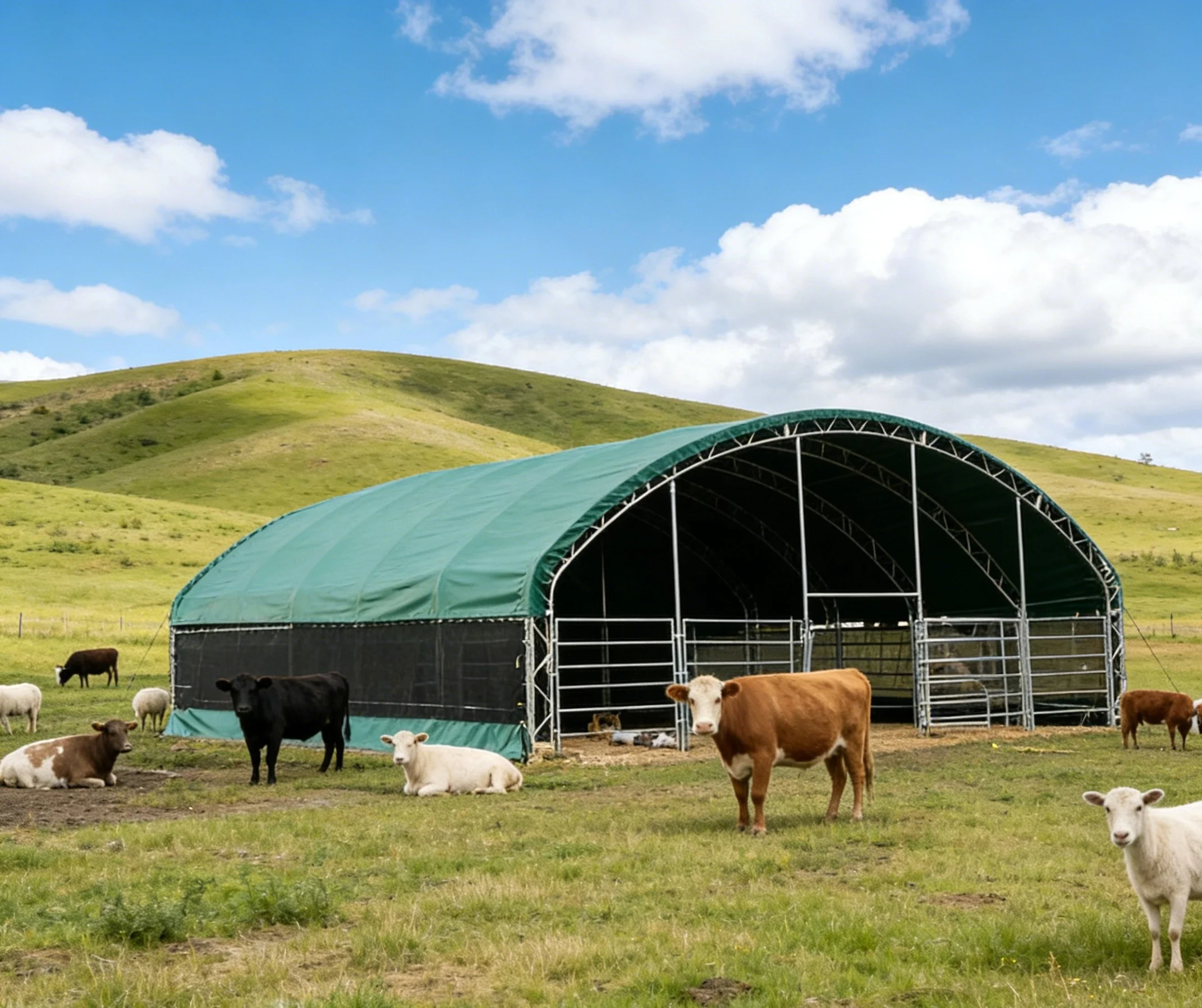 Livestock Shelter,  Calf Hutch,  Equine Shelter,  Riding Arena Roofing , Pasture Tents