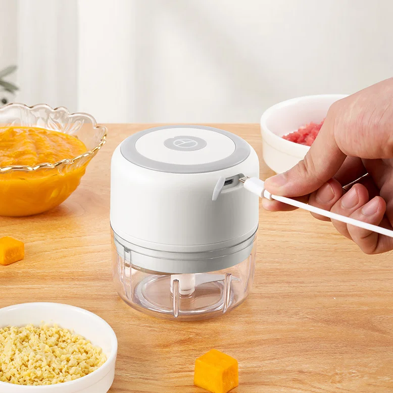 Electric Mini Vegetable Grinder Garlic Masher Wireless Portable Kitchen  Tools