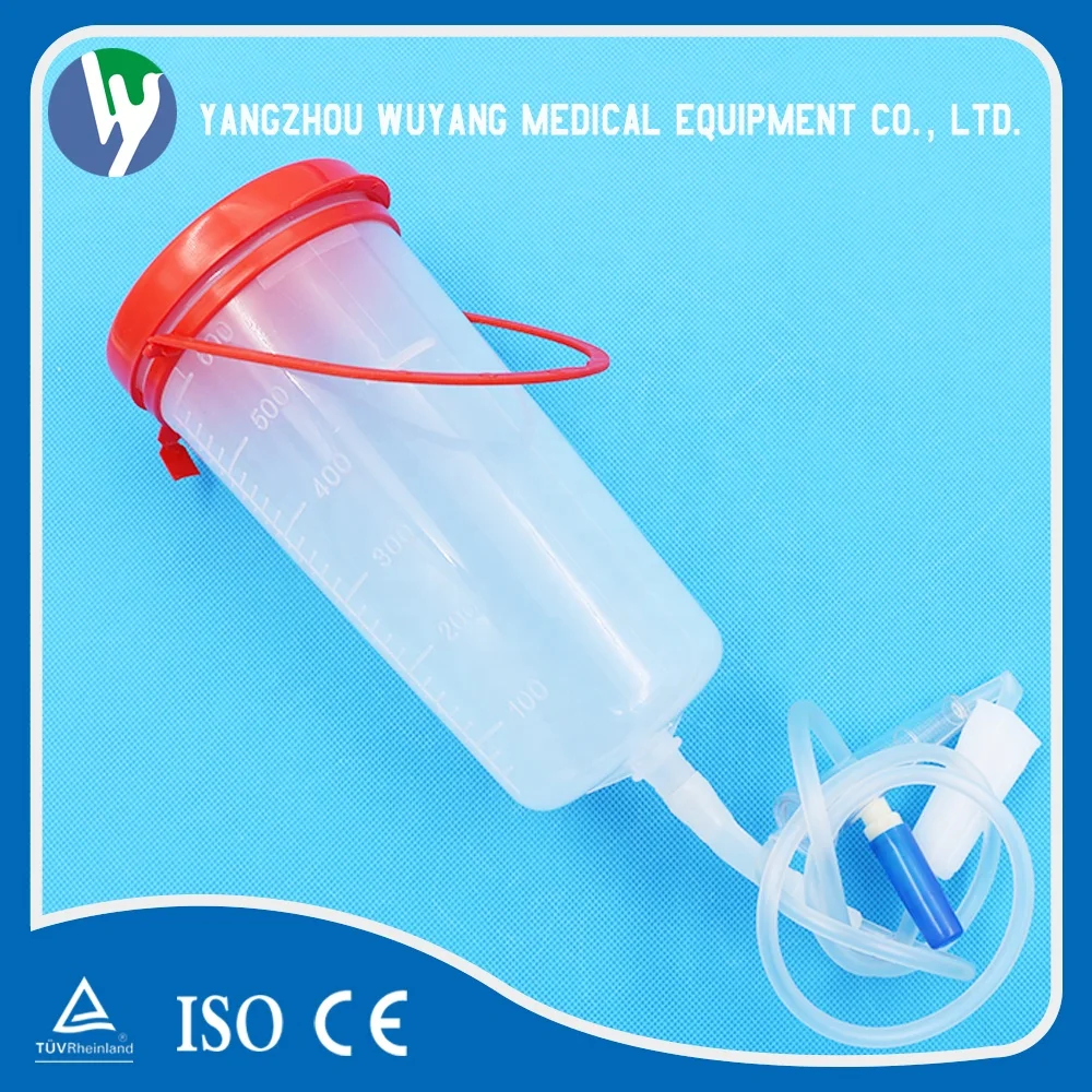 Single Use Medical Enteral Feeding Gravity Bottle with Large 600ml Parenteral Nutrition Bottle Tube Set