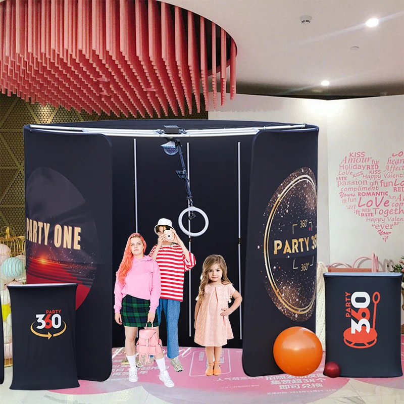 2024 High Quality Curve Overhead 360 Photo Booth With Enclosure ...