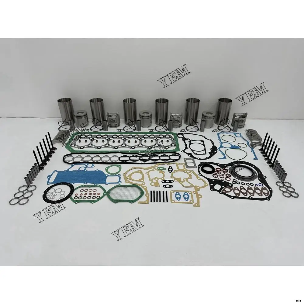 Rebuild Overhaul Kit With Bearings Cylinder Liner Piston Rings Full Gasket Set Valves Kit Fit for Mitsubishi 6D34