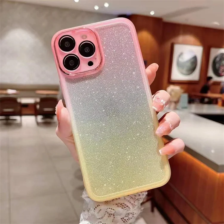 Glitter Gradient Camera Lens Protection Phone Case Soft TPU Cover for OnePlus 13R/Ace 5/Ace 5 Pro