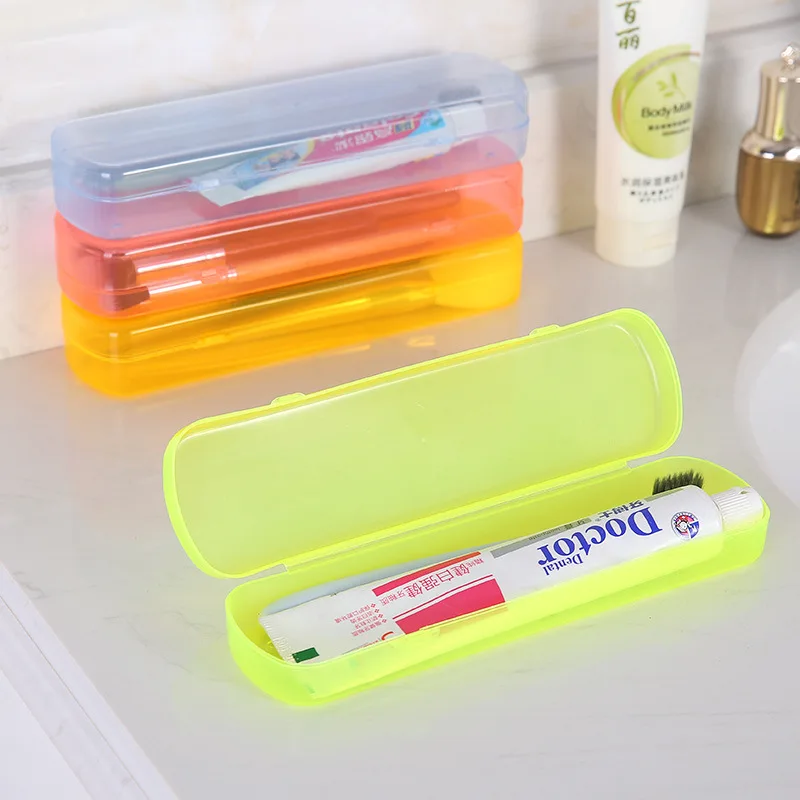 Custom Logo Plastic Toothbrush Holder Box Portable Travel Toothbrush