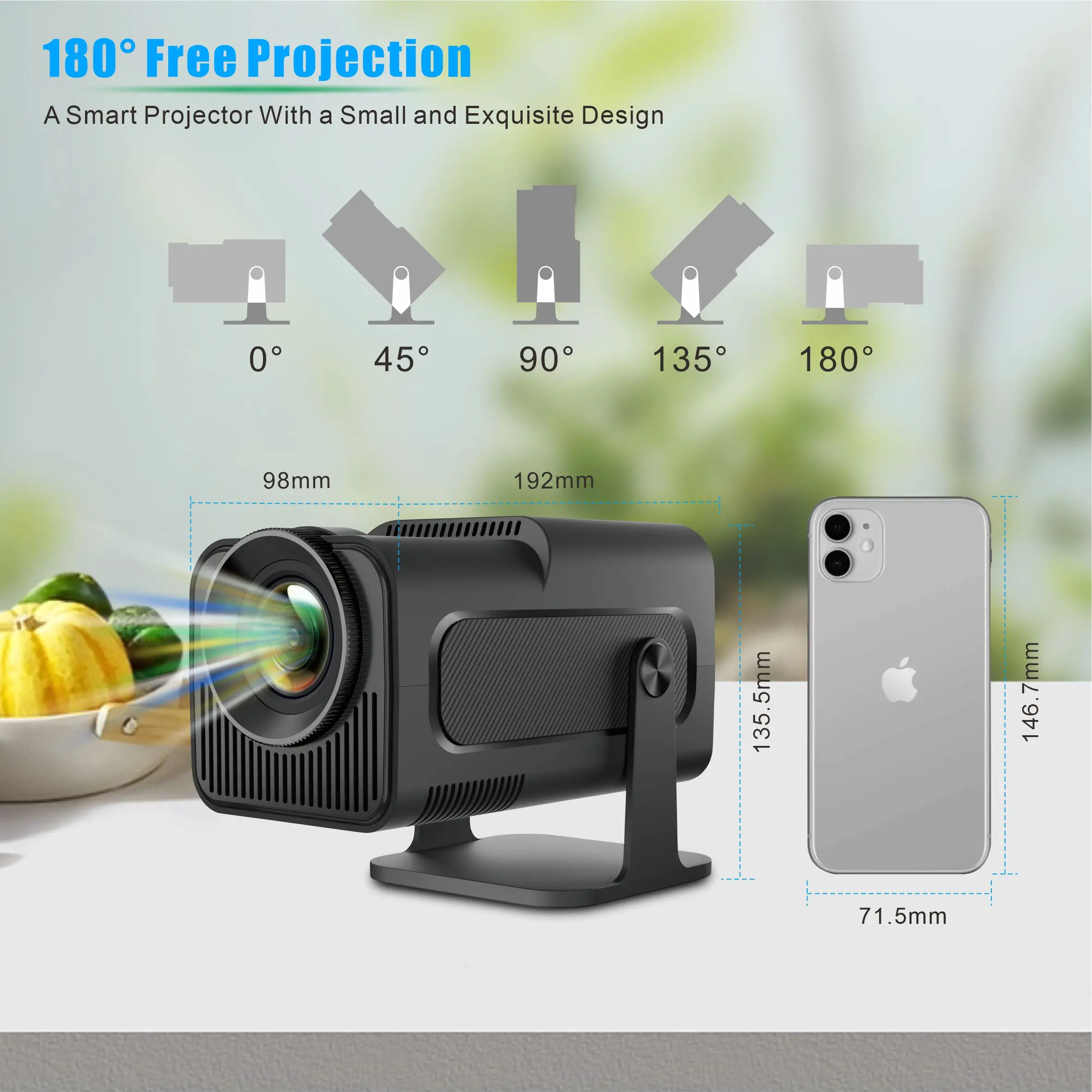 HY320 MINI Portable Projector - 4K UHD Smart Home Theater