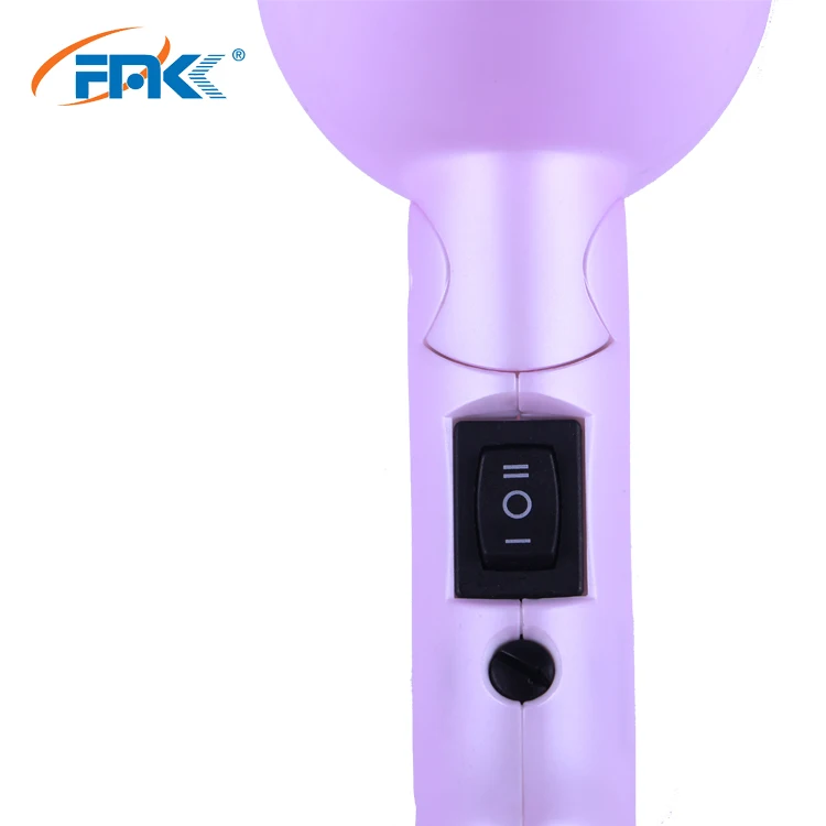 Портативный частный лейбл, 1200 Вт, низкий уровень шума, складной мини-фен, всемирное напряжение, 1200 Вт, переключатель мощности, пластиковый фен для волос