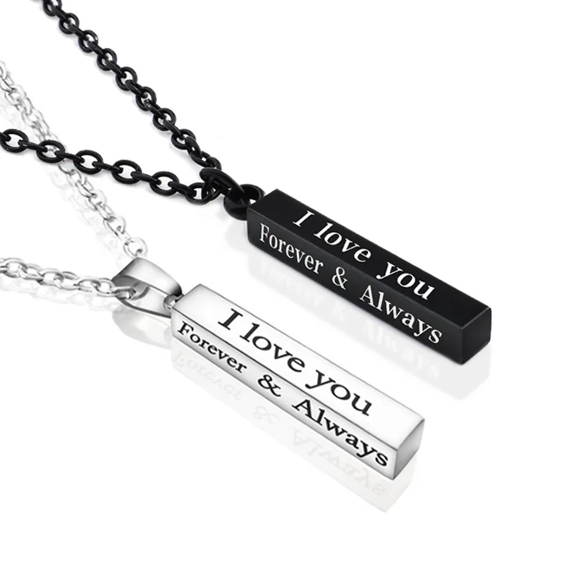 Stainless Steel Bar Locket Necklace for 