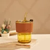 Amber + cup cover + lid + straw + color box.