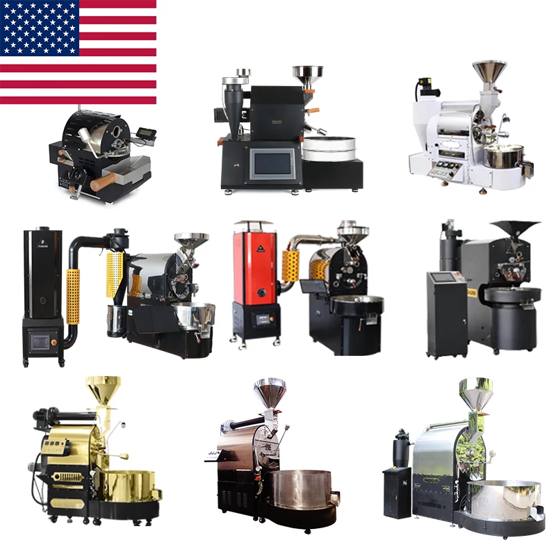 Yoshan Home  Coffee Roasting Machines Gas Electrical Hot Air 2kg 1kg 500gr Fresh Coffee Drum Coffee Roaster for Commercial Use