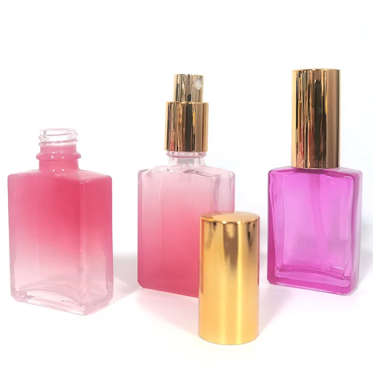 Free Sample Luxury Woman Fashion 30ml 50ml Heavy Square Spray Clear Black Glass Perfume Atomizer Oil Bottle 50 ML Wholesale