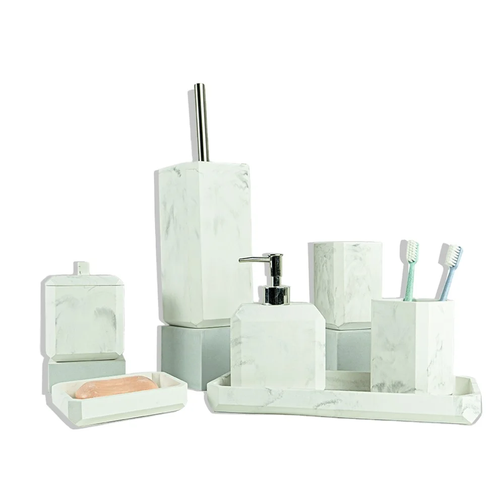 Shengyilong Resin Bathroom Set Design Bathroom Toilet Accessories Set