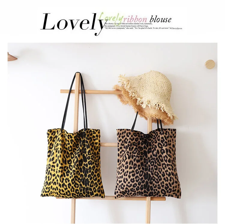 Oversize Leopard Large Capacity Tote Bag Panther Print Graphic Cloth Shoulder Shopper Bags