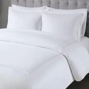 Custom 60s Modern Satin Embroidery Thread Pure Cotton Four-Piece Hotel Bedding Set Duvet Cover Bed Sheet Woven Plant