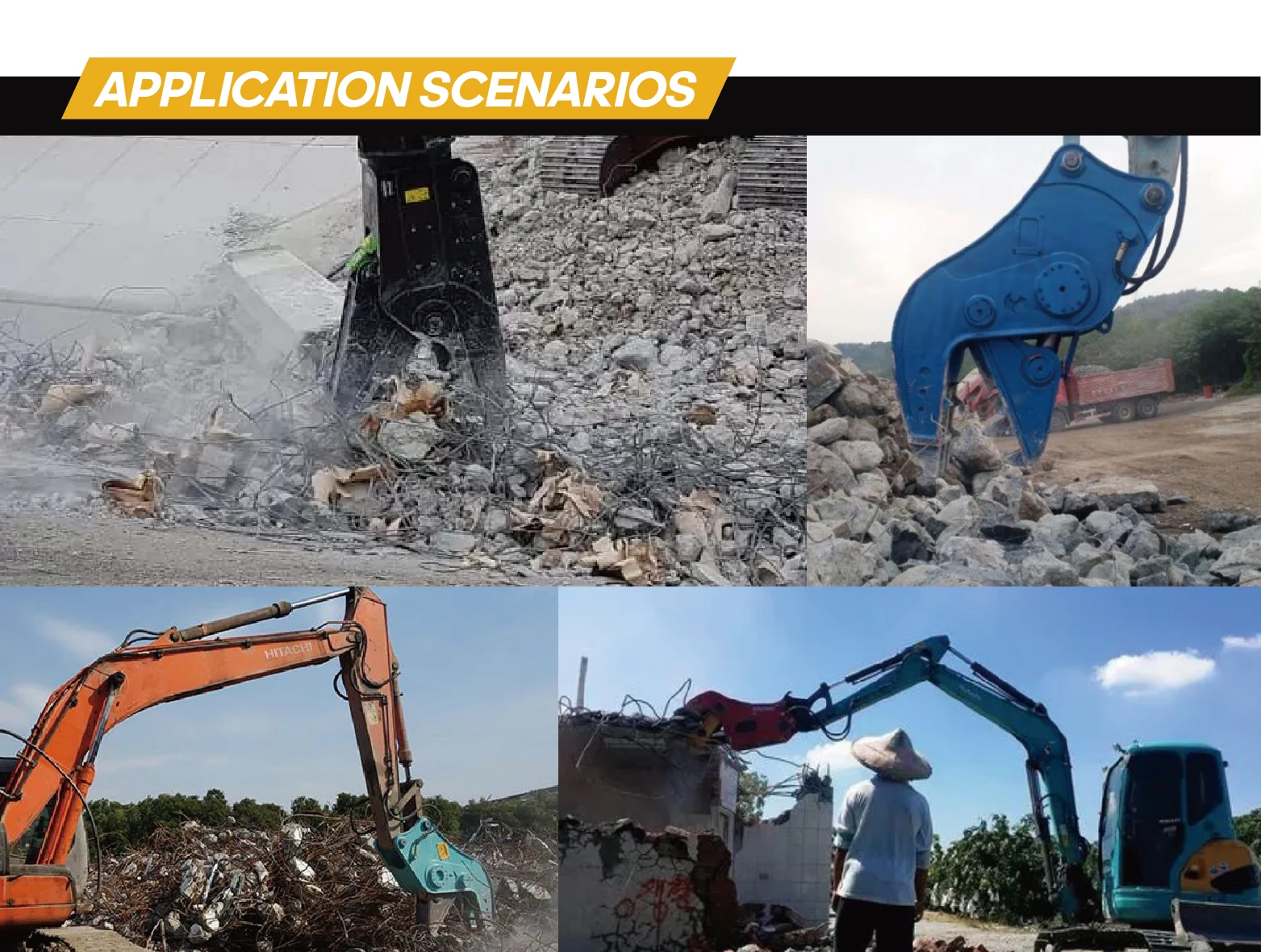 YICHEN Excavator Demolition Pulverizer 3-5T Excavator Attachment Mechanical Pulverizer Concrete Hydraulic Pulverizer for Sale manufacture