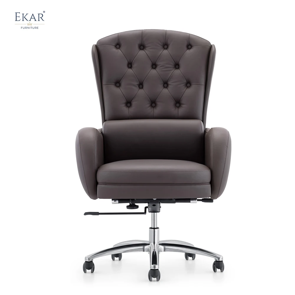 Premium Italian Imported Top-Grain Leather Office Chair: Ultimate Comfort & Sophistication manufacture