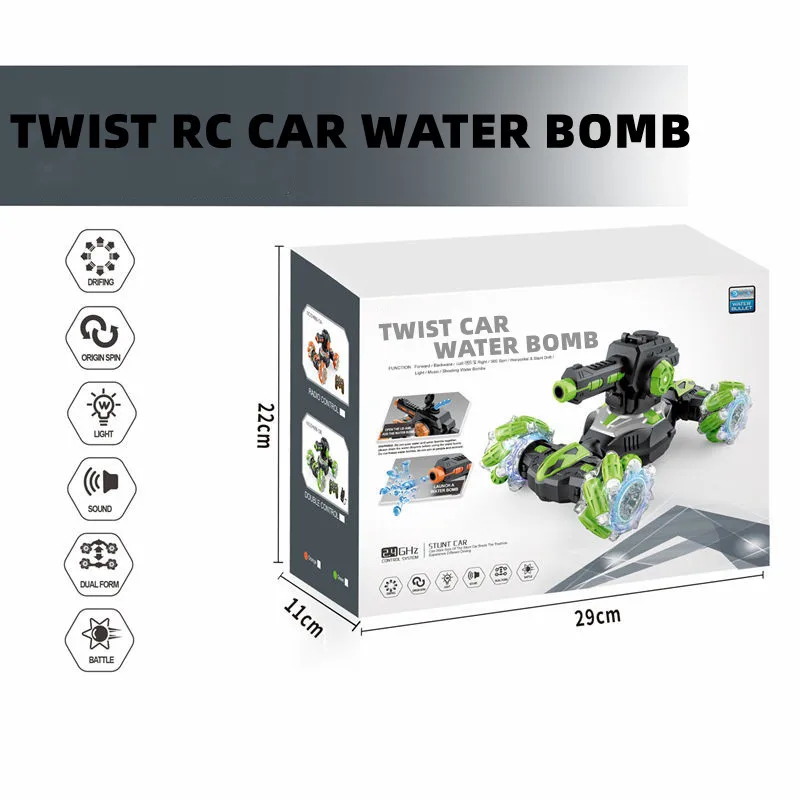 2022 Water Bomb toys Gesture sensing watch control remote car stunt off-road drift twist car toy with light music rc truck