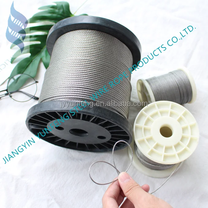 Clear Color Sus304 7x190.60.85mm With Nylon 11 Coated Steel Wire Rope