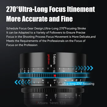7artisans 14mm T2.9 Large Aperture Full Frame APSH Prime Cine Lens for Sony E Nikon Z Canon RF Sigma L Mount detail image