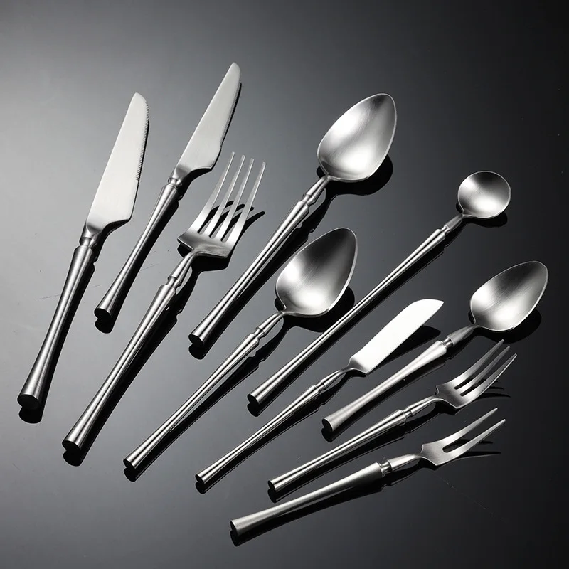 Cutlery 16pcs Used Restaurant Flatware Matte Gold Silverware Set With