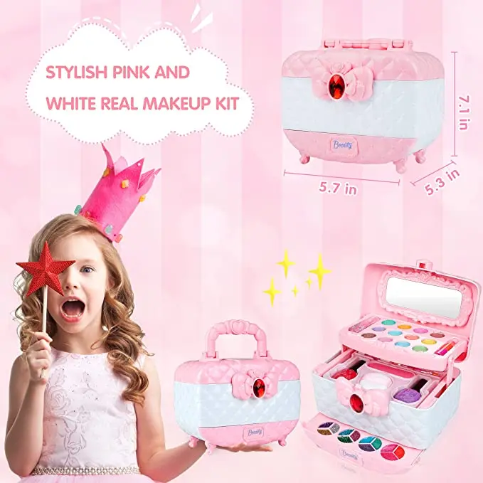 Kit de maquiagem para crianças para meninas jogando maquiagem conjunto de  brinquedo para 4 5 6 7 8 9 10 anos de idade meninas fingir vestir-se  conjunto de beleza - AliExpress