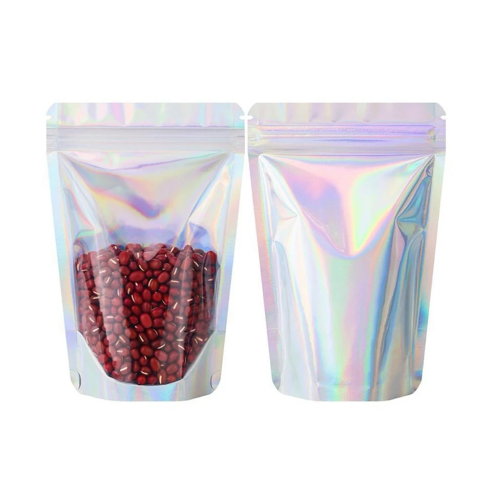 Custom Printed Food Packaging 4x7 10x12 Child-resistant Double Zipper Stand up Pouch Holographic Candy Bags 3.5g Mylar Bags