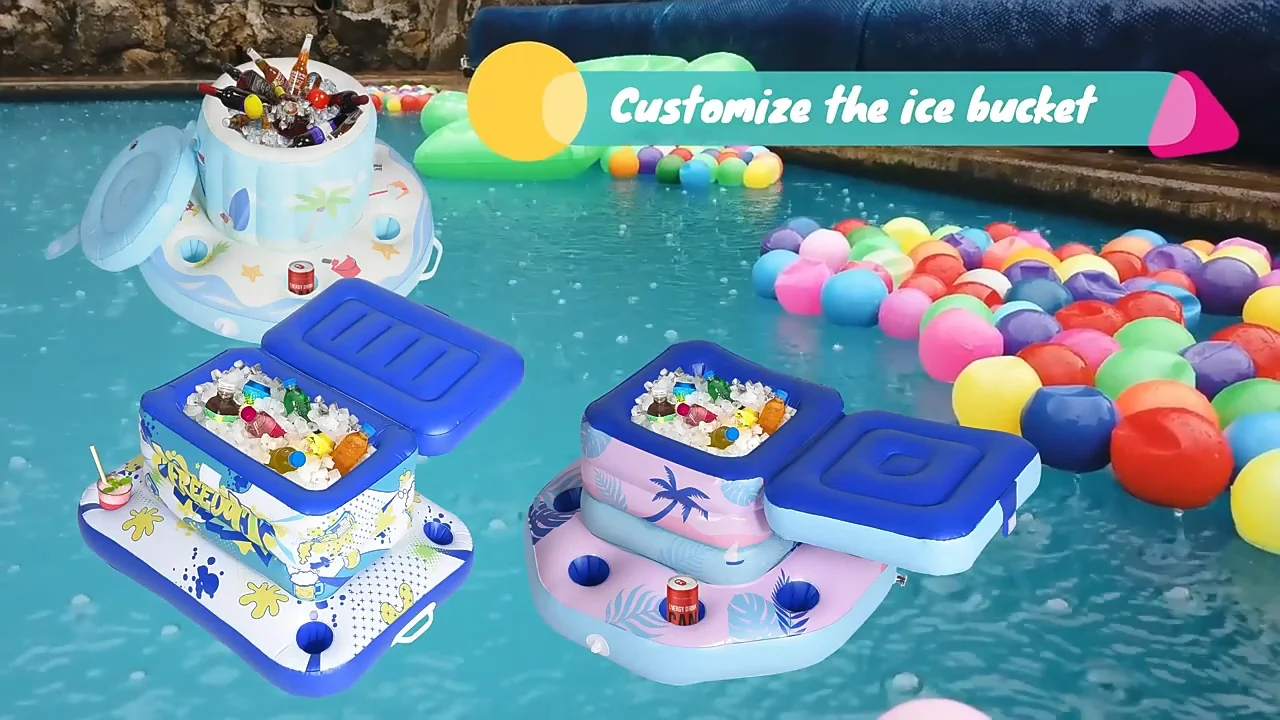 Inflatable Hot Tub Cup Holder Water Play Equipment Round Shape Pvc Ice