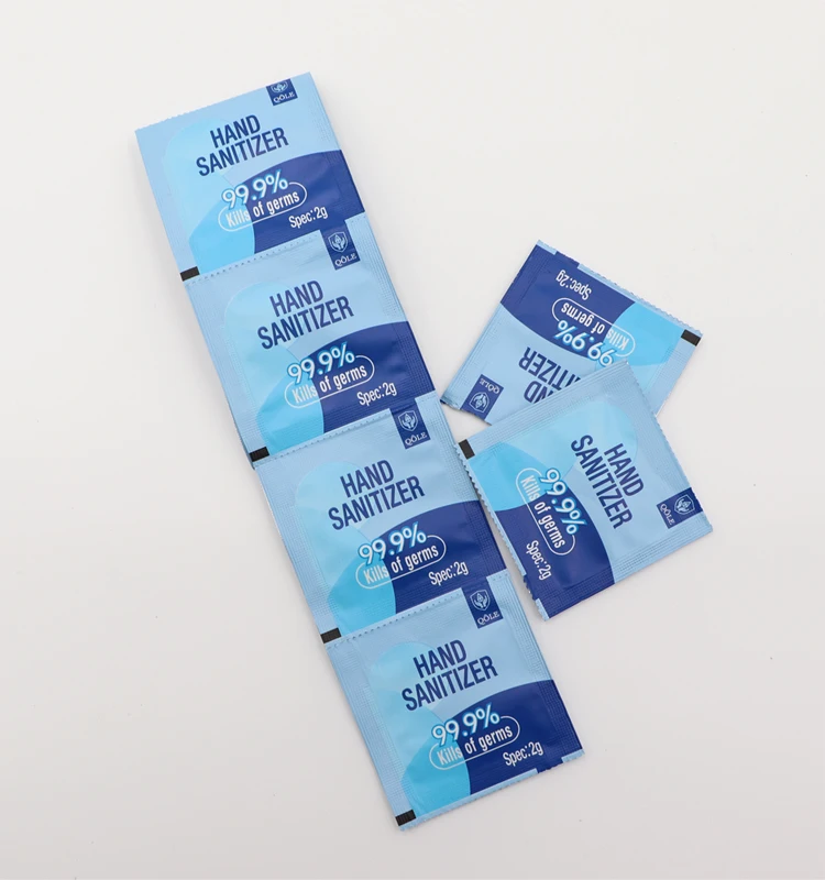 OEM/ODM 2g антисептик для рук на спиртовой основе гель мыло без мытья одноразовое жидкое дезинфицирующее средство в