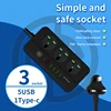 936-PD-3 prise+5 USB+1 Type C+ Noir