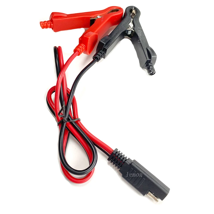 Custom alligator clip to SAE car battery charging cable 2 pin SAE quick connector extension cable