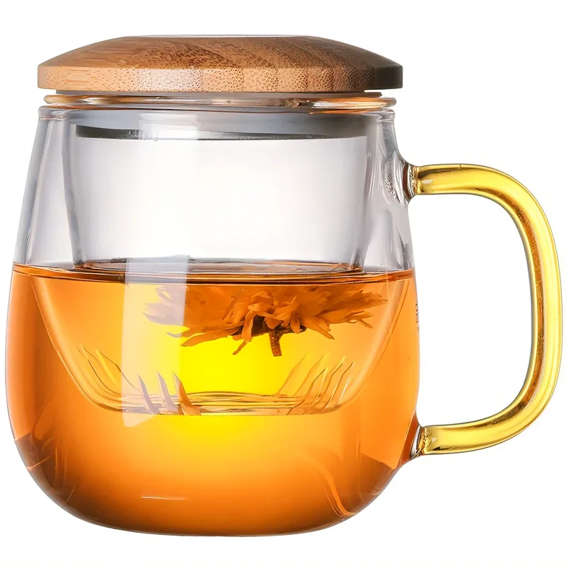 Teacups for blooming safe loose leaf heat resistance double wall