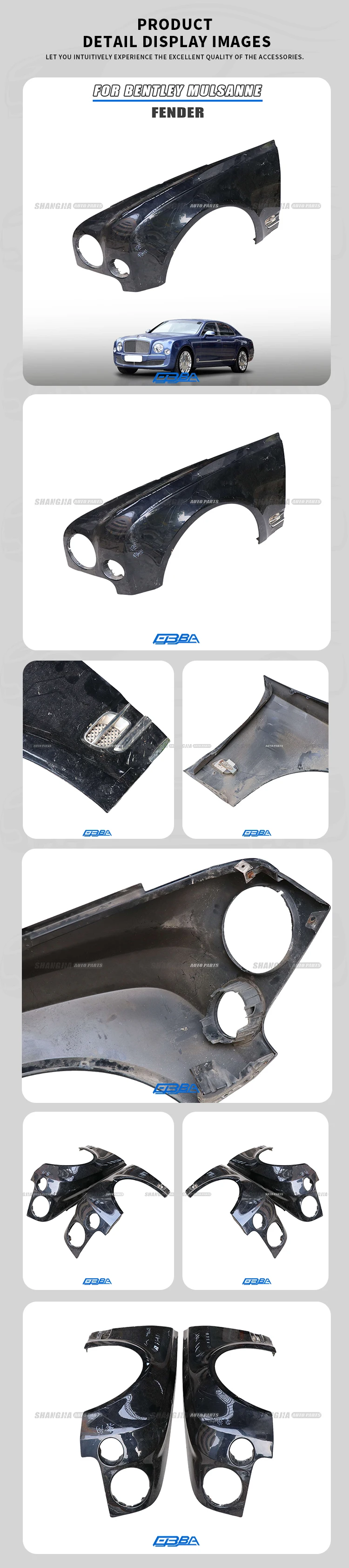 Amazing Quality OEM Car Accessories Aluminum Car Front Fender For Bentley Mulsanne Fender Covers details