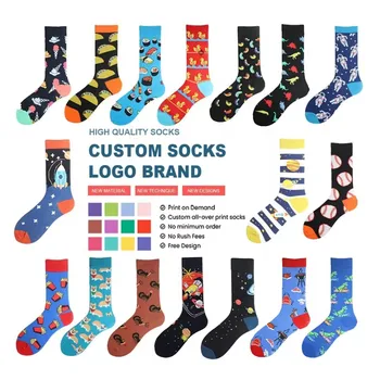 Funny  Pattern Wholesale Bulk Colorful Cotton Crazy Socks Custom Socks