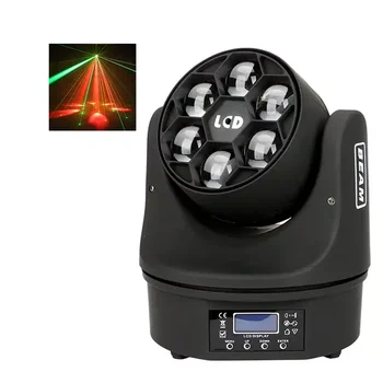 シックスビーアイミニスパイダーLEDパーレーザー効果ムービングヘッド