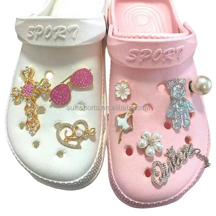 Bling Rhinestone DIY Shoes Charms for Crocs Women Diamond Croc