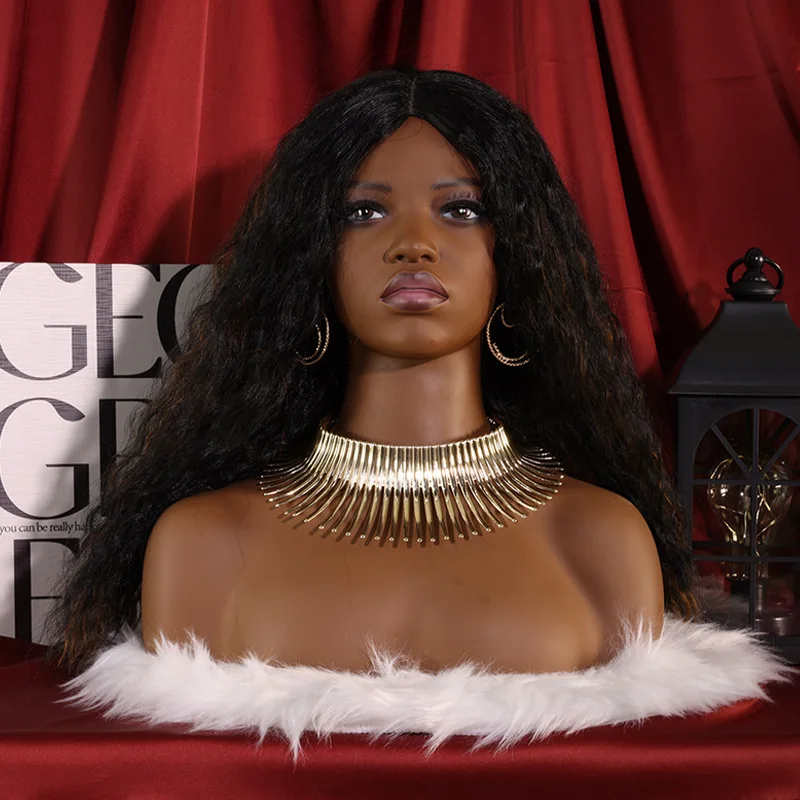 New Design African Black Mannequin Head With Shoulder European American