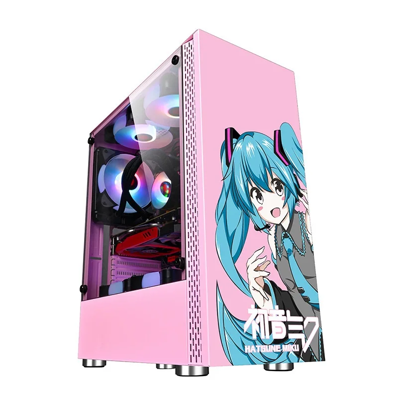 Armor Cartoon Desktop Computer Case Tempered Glass Side Frame Game Atx