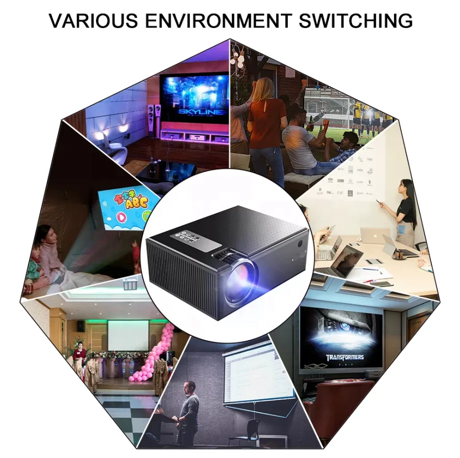 Factory C8 Wireless WiFi Same Screen 1280x720P Smart Portable LED Movie Home Theater Video Mini Projector