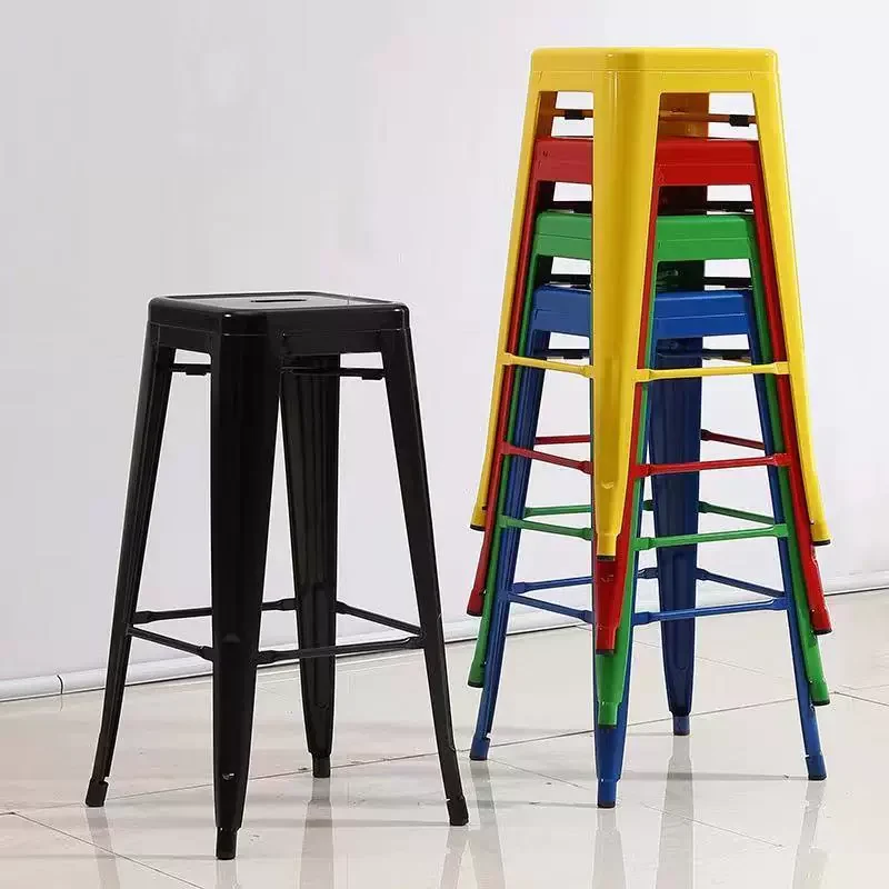 Modern Bar Stool 30 Inches Industrial Stackable Dining Cafe Dining ...