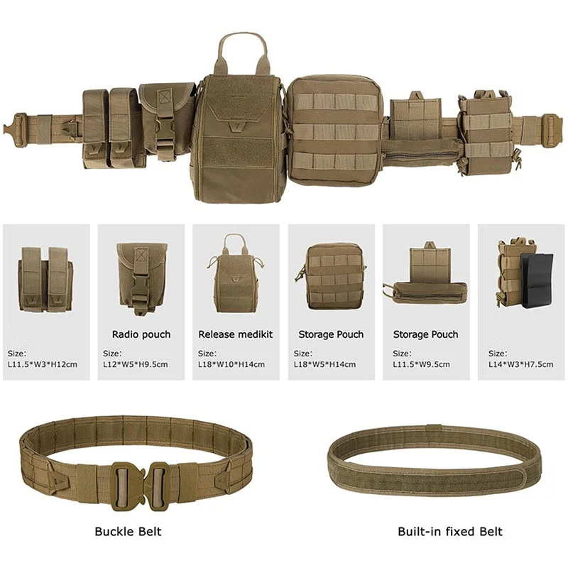 Adjustable Strap Security Duty Equipment High Density Material Tactical Belt Multifunctional Quick-release Buckle Duty Belt