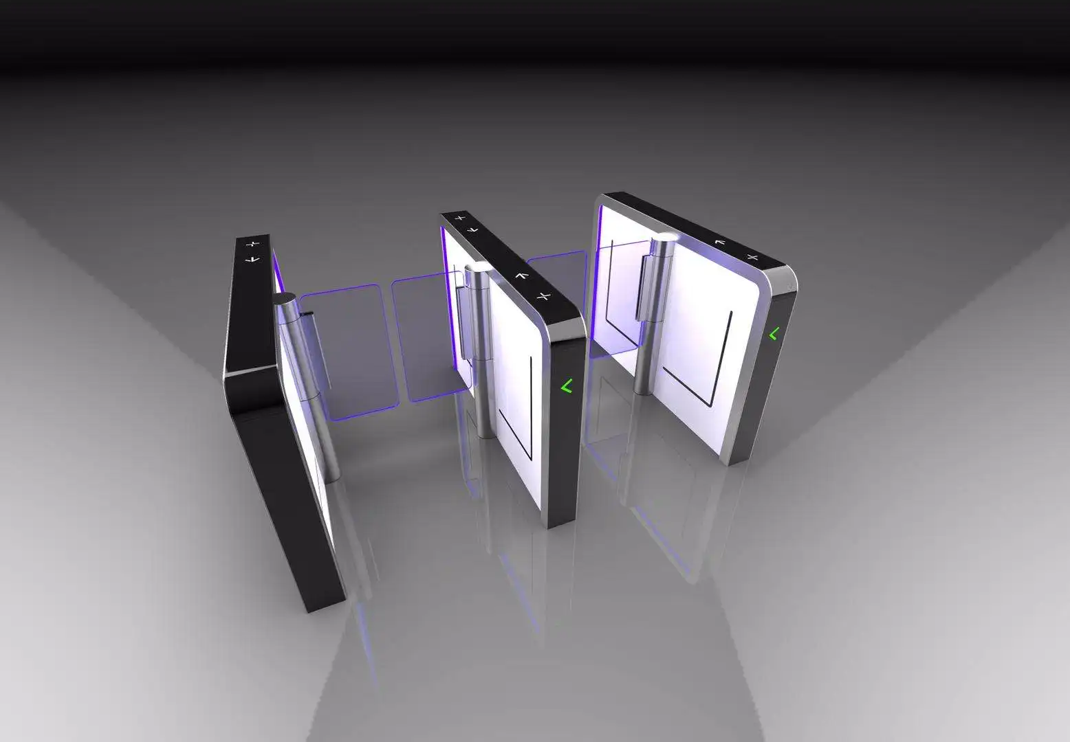 Fast Pass Automatic Swing Turnstile Gate RS485 Security RFID Card & Face Recognition With Access Control System