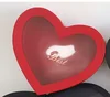 Caja de regalo con ventana en forma de corazón (roja grande)
