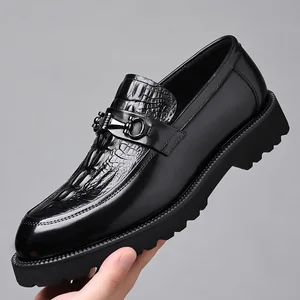 Mens Genuine Leather Business Casual Shoes Spring Autumn  British Formal Flat New Mens Genuine Leather Shoes